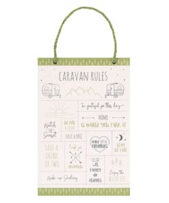 30cm Happy Camper Caravan Rules Hanging Sign