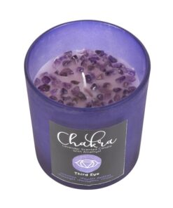 Third Eye Chakra Lavender Crystal Chip Candle