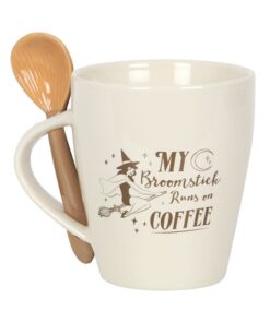 My Broomstick Runs on Coffee Mug and Spoon Set