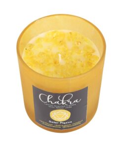 Solar Plexus Chakra Lemon Crystal Chip Candle