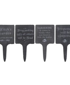 Set of 4 Slate Gothic Garden Signs