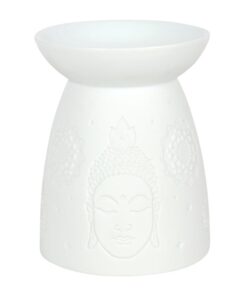 Alternative view of White Ceramic Buddha Face Oil Burner