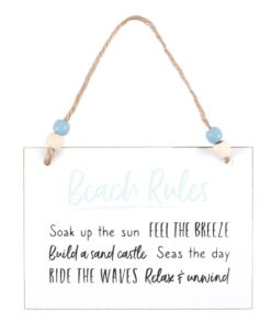 Beach Rules Hanging Sign