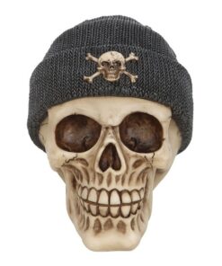 Alternative view of Skull Ornament with Beanie