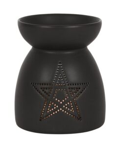 Black Pentagram Cut Out Oil Burner