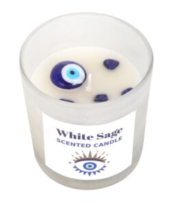 All Seeing Eye White Sage Crystal Chip Protection Candle