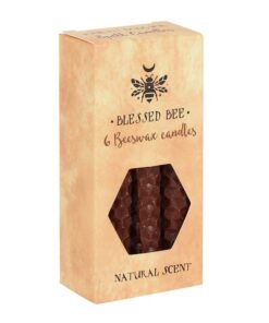 Set of 6 Brown Beeswax Spell Candles