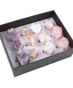 Set of 12 Assorted Crystal Rings