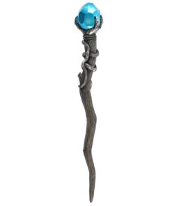 Alternative view of Silver Claw Wand with Blue Gem