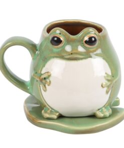 Frog Shaped Mug and Lily Pad Saucer