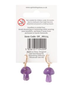 Alternative view of Amethyst Crystal Mushroom Earrings