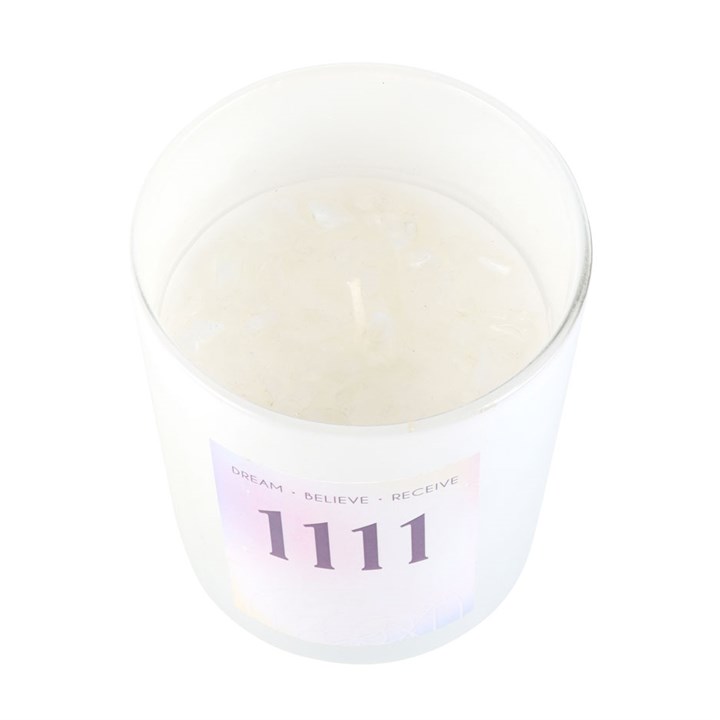 1111 Angel Number Crystal Chip Candle - Image 2