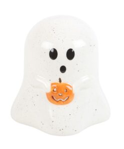 Ghost Shaped Tealight Candle Holder with Pumpkin