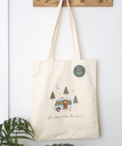 Let's Sleep Under the Stars Caravan Polycotton Tote Bag