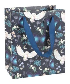 23cm Midnight Forest Owl Print Gift Bag